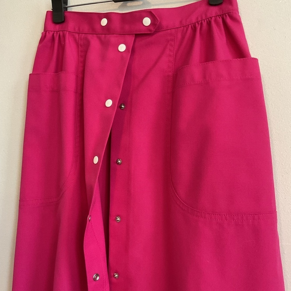 Vintage 80s Pink Fairy Button Down Indie Maxi Eclectic Skirt - Size Extra Small - Picture 3 of 7
